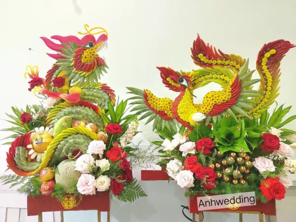 6 mâm quả rồng phụng tone đỏ - Hình ảnh 2