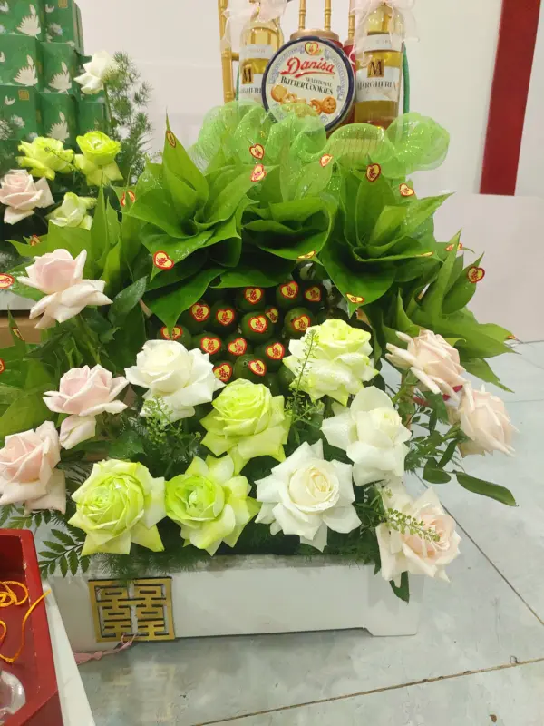 4 Mâm quả hiện đại tone xanh trắng - Hình ảnh 4