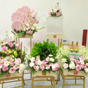 5 Mâm quả hiện đại tone hồng trắng