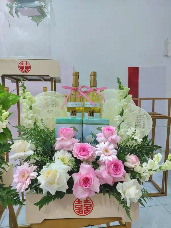 5 Mâm quả hiện đại tone hồng trắng - Hình ảnh 4