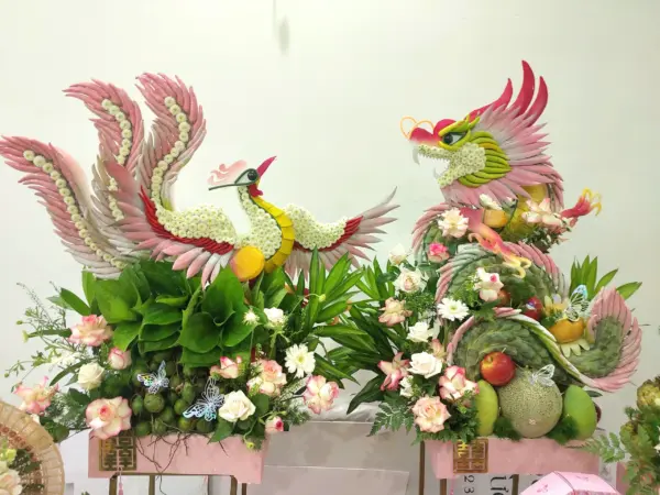 6 mâm quả rồng phụng tone hồng - Hình ảnh 2