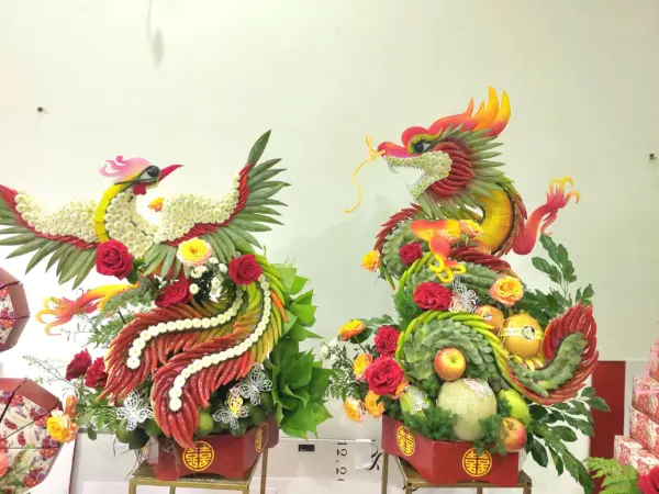 6 mâm quả rồng phụng tone đỏ cam - Hình ảnh 2