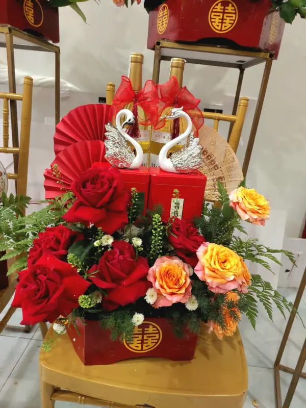 6 mâm quả rồng phụng tone đỏ cam - Hình ảnh 5